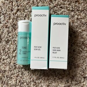 3 new Proactive Skincare (dark mark relief, scar gel, #2 tone)